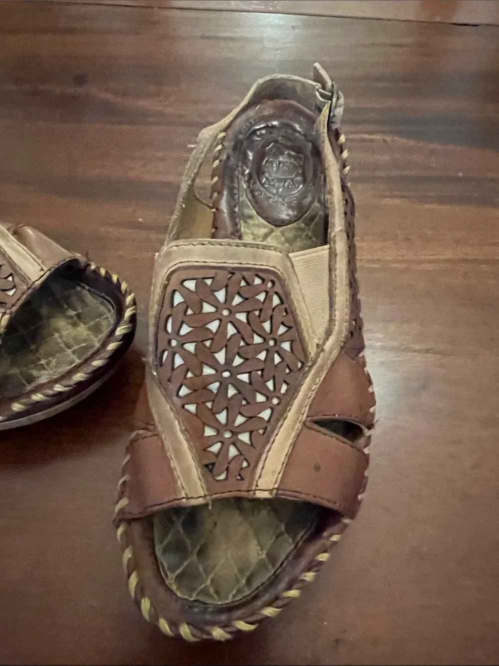 Women’s Brown Leather Open-Toe Slingback Sandals Ariat